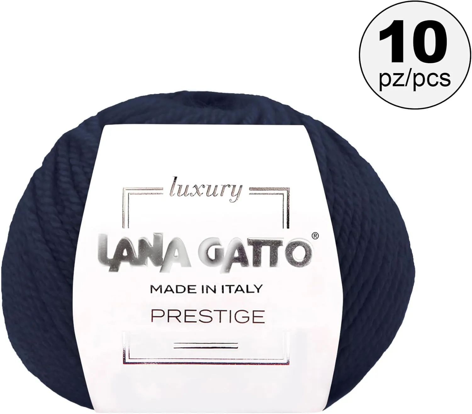 10-Pack 100% Cashmere Yarn for Knitting and Crochet, Lana Gatto Luxury Prestige Line, 250 gr. 750 mt, 9 oz 820 yds (Blue - 1015, 10)