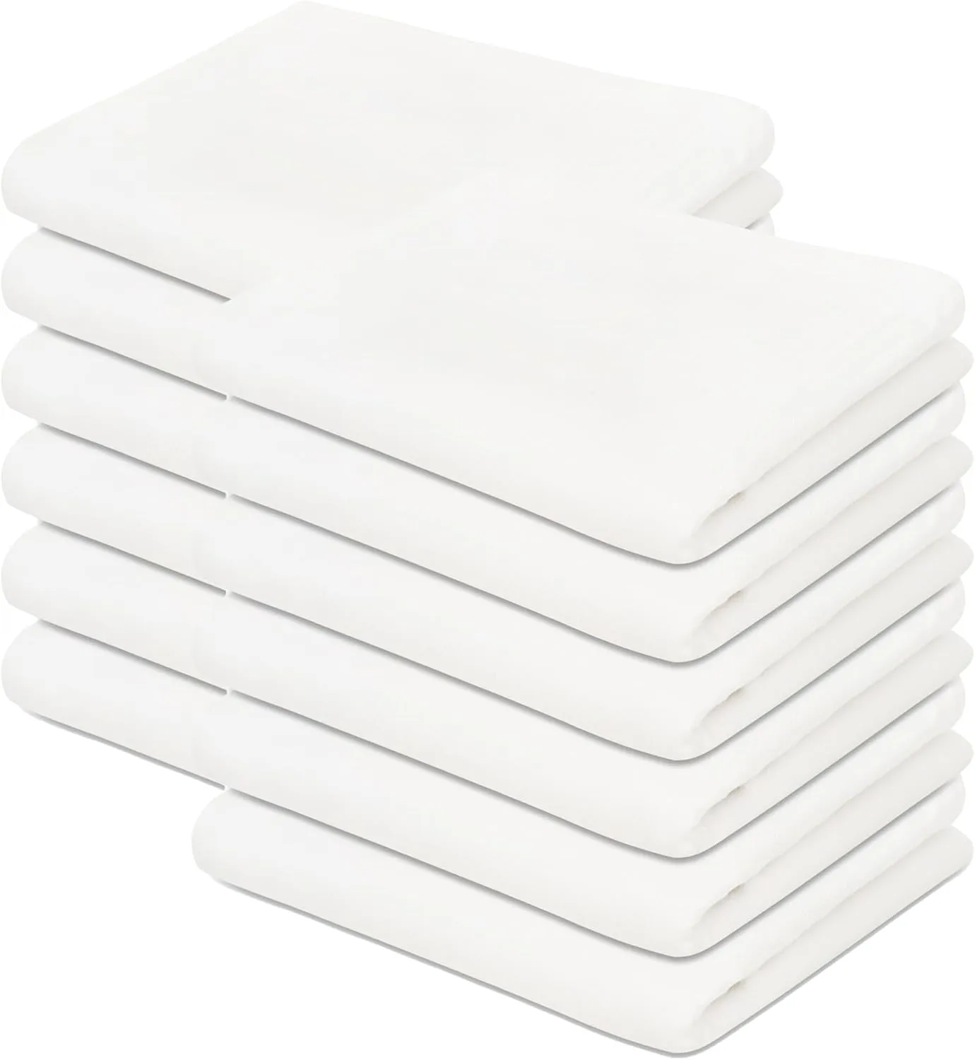 100% Cotton White Dish Cloths, Flat Weave Striped Border & Textured Jacquard Weave, Professional Kitchen Towels for Embroidery, Washing Dishes - Tea Towels for Baking & Crafting 15" x 25"