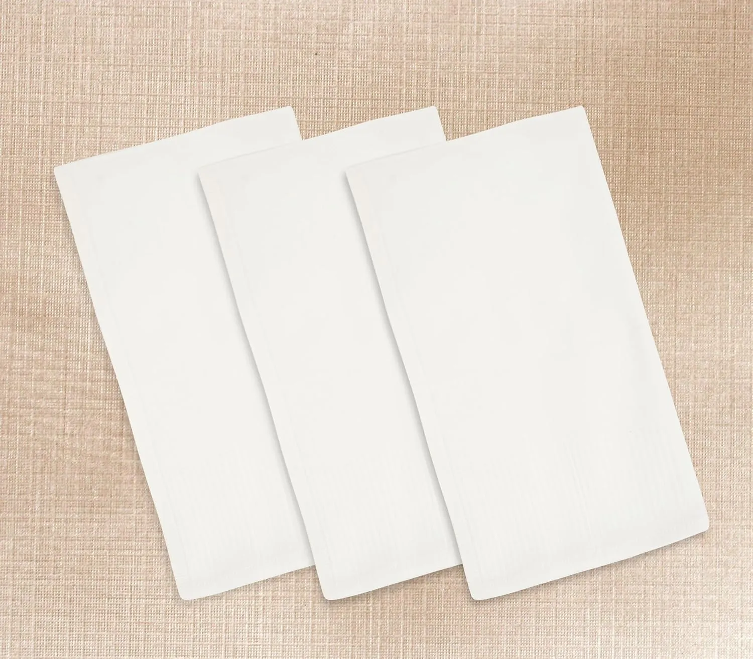 100% Cotton White Dish Cloths, Flat Weave Striped Border & Textured Jacquard Weave, Professional Kitchen Towels for Embroidery, Washing Dishes - Tea Towels for Baking & Crafting 15" x 25"