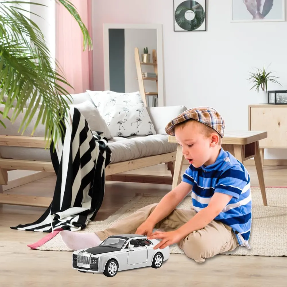 1/24 Rolls-Royce Sweptail Toy Car Alloy Diecast Collectible Model Car for Kids Gift, Pull Back Toy Car with Sound and Light, Classic Double Door, Car Logo Can be Folded