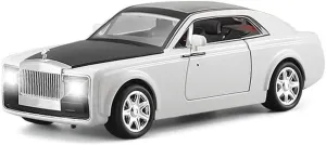 1/24 Rolls-Royce Sweptail Toy Car Alloy Diecast Collectible Model Car for Kids Gift, Pull Back Toy Car with Sound and Light, Classic Double Door, Car Logo Can be Folded