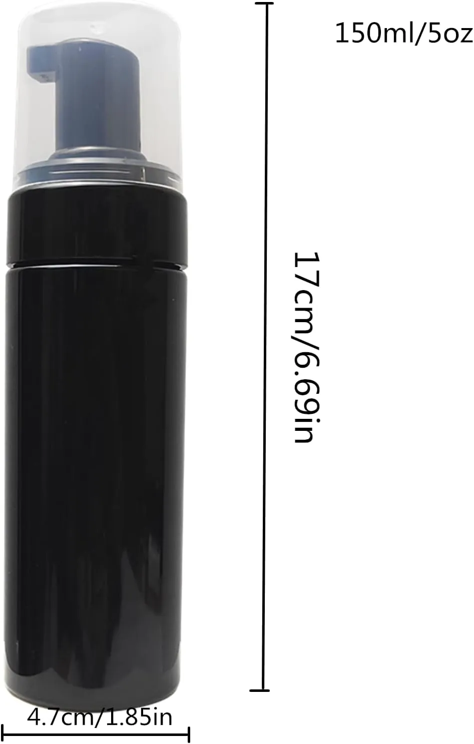 150ml Empty Foam Pump Bottle, 5oz Foaming Dispenser Soap Plastic Container for Facial Cleanser Shampoo Hand Soap (Black)