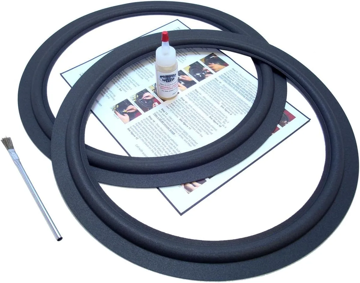 15" Foam Surround Edge Repair Kit - 2 Speaker Kit - Flat Attach 15 Inch - Compatible with Altec Lansing 873a, Barcelona, Santiago