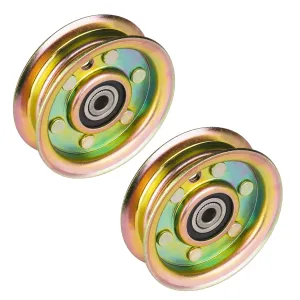 173438 Flat Idler Pulley for Husqvarna LT18542 LTH125 LTH1342 CT LT CTH Replace AYP 104360X 131494 532173438 532131494 AM103480 AM37321 (2Pack)