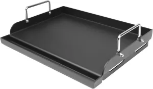 17" x 13" Griddle Plate for Gas Grill - Nonstick Coating, Ideal for Compact Grills, Flat Top Plate Insert with Grease Groove and Removable Handles for Gas Stove/Charcoal/Electric Flat Griddle