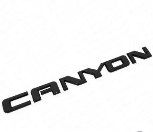 1Pc Canyon Emblem Front Side Door Rear Liftgate Tailgate Nameplate Logo 3D Badge Sticker 22900425 Decorate Replacement for Canyon (Gloss Black)