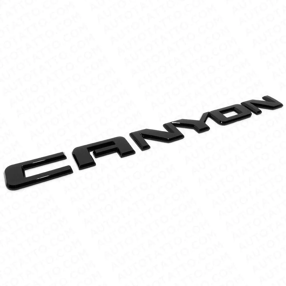 1Pc Canyon Emblem Front Side Door Rear Liftgate Tailgate Nameplate Logo 3D Badge Sticker 22900425 Decorate Replacement for Canyon (Gloss Black)