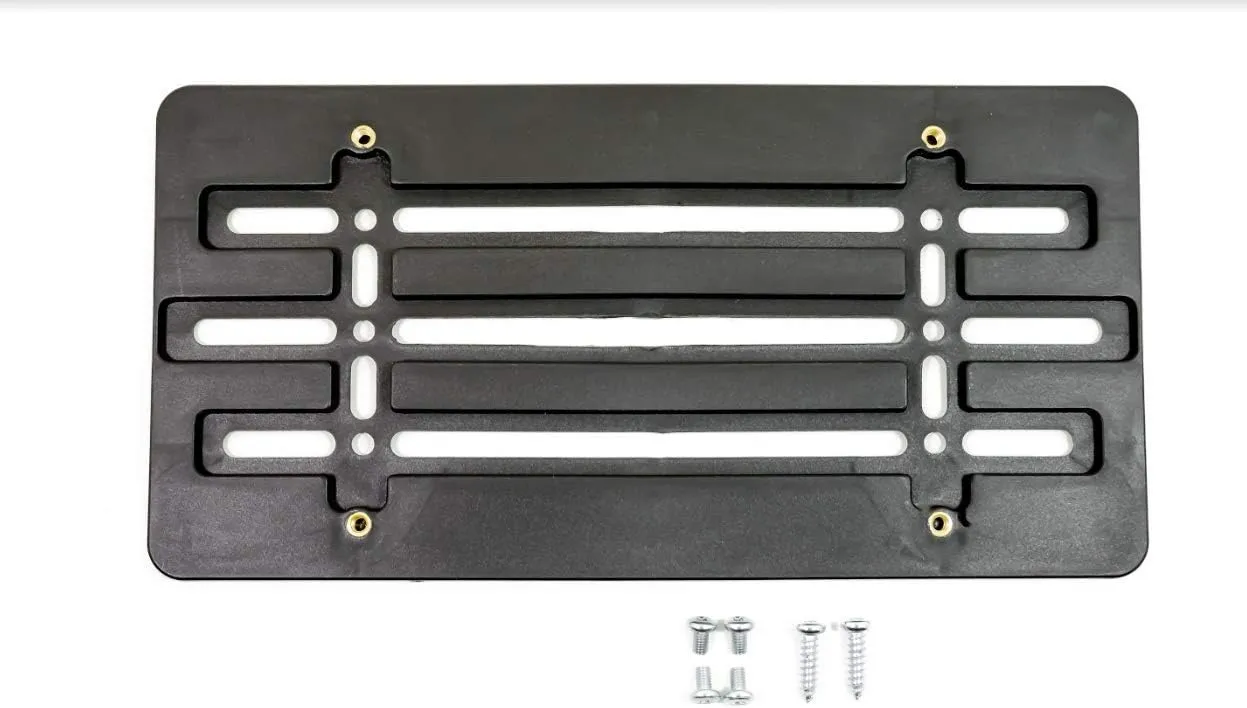 2 Front Bumper License Plate Tag Holder Mounting Relocator Adapter Kit Bracket for Mercedes-Benz (All Models) Quantity Discount(9.95$ to 6.50$)(Each with 2 Screws   4 Bolts & 4 Built in Nuts) (2)