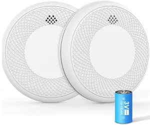 2-in-1 10 Year Battery Operated Smoke and CO Detector, Test Button and Loud 85 dB Alarm,Easy Installation (2 Pack)