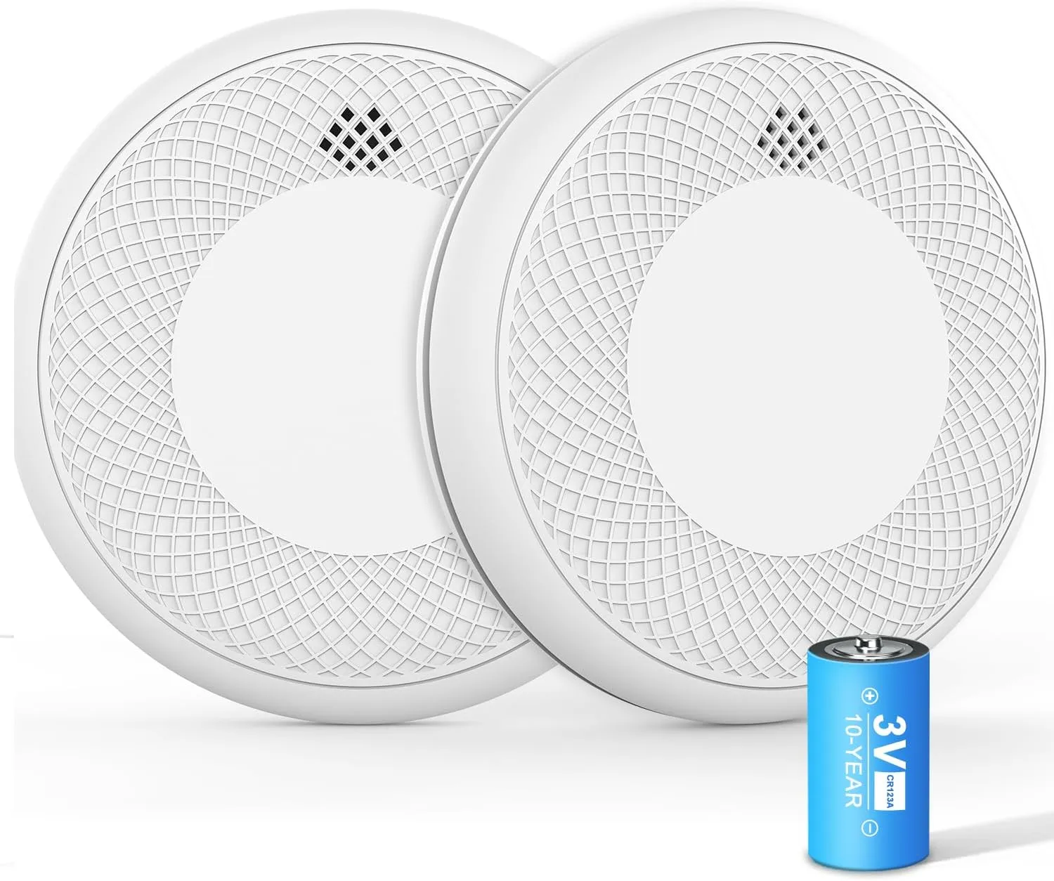 2-in-1 10 Year Battery Operated Smoke and CO Detector, Test Button and Loud 85 dB Alarm,Easy Installation (2 Pack)