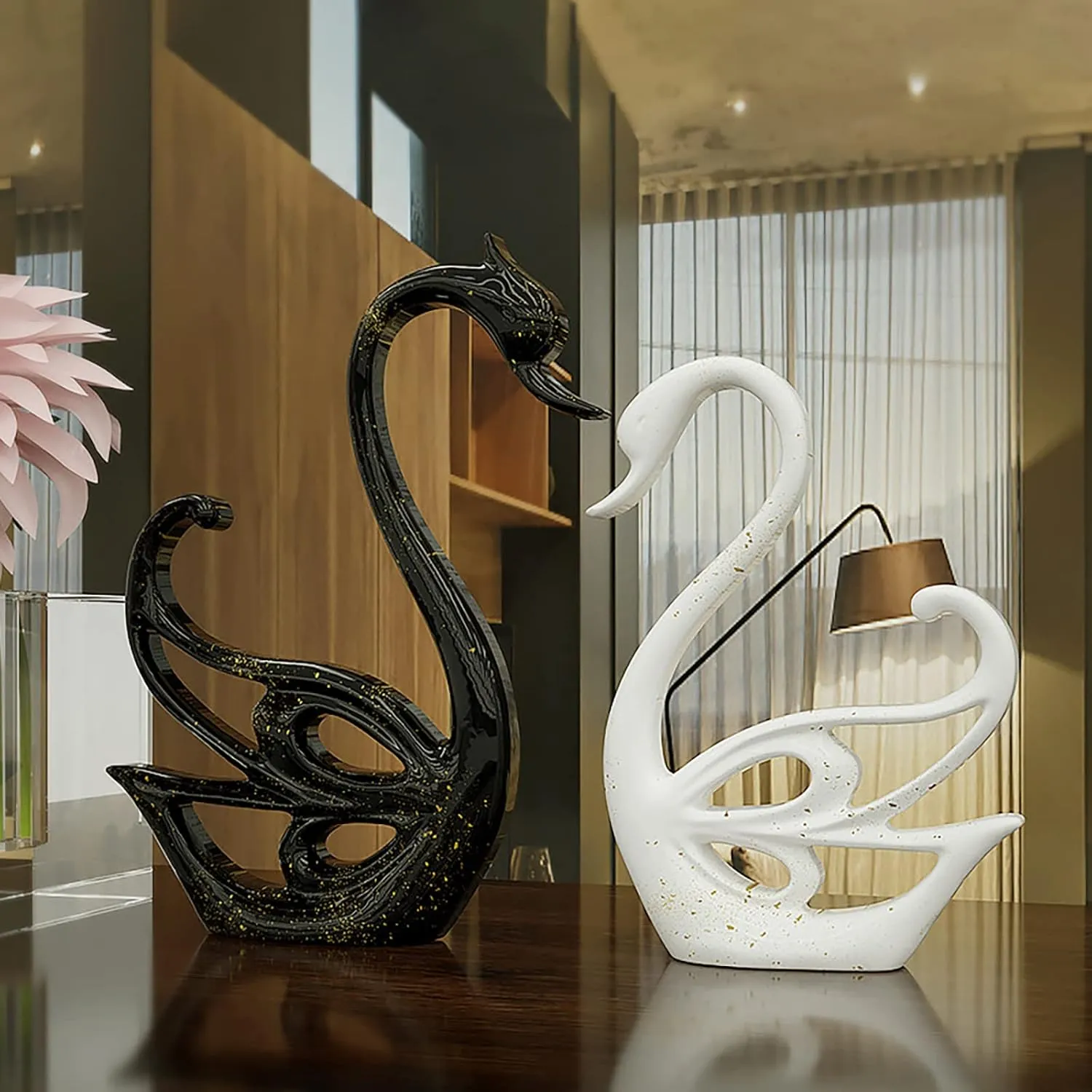 2 Pack Swan Molds Swan Resin Mold - Resin Casting Silicone Molds for Home Decor & Candle Making Wave Spiral Mold