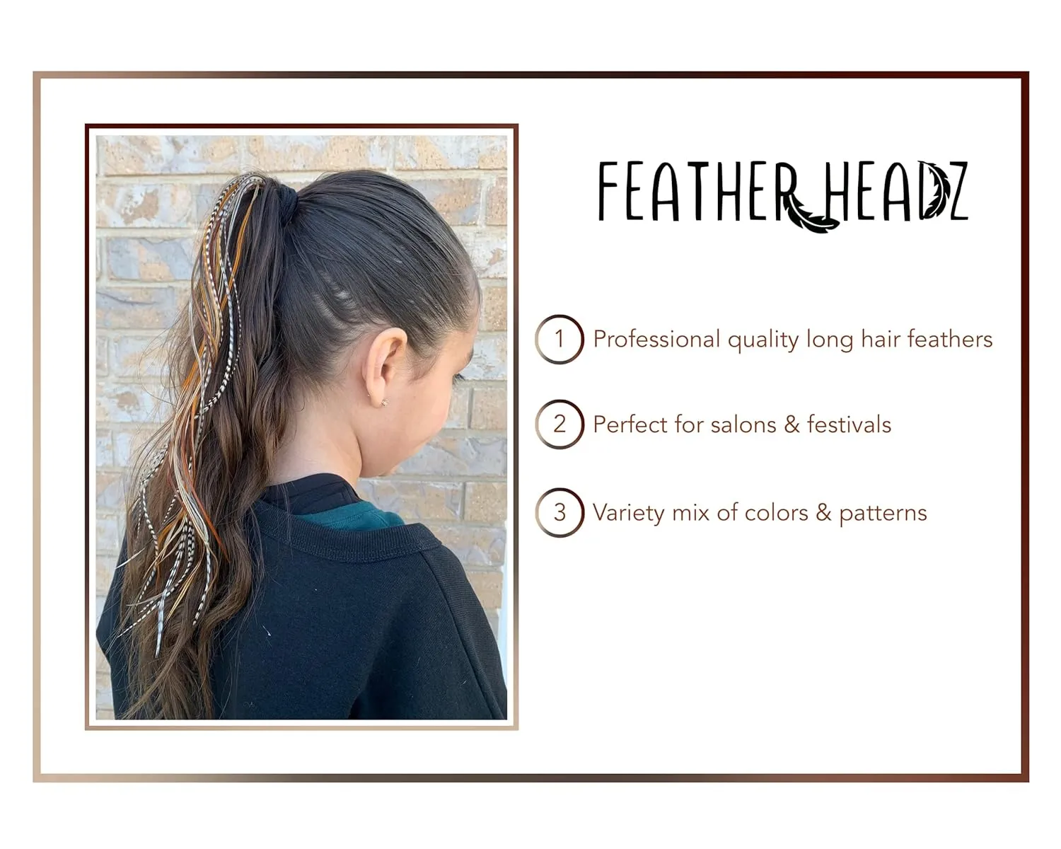 21 Natural Color Hair Feathers - 9"-14" Long - Extension DIY Kit - Eye-Catching Design - 20 Micro-link Beads - 100% Real Rooster Feathers - Professional Color