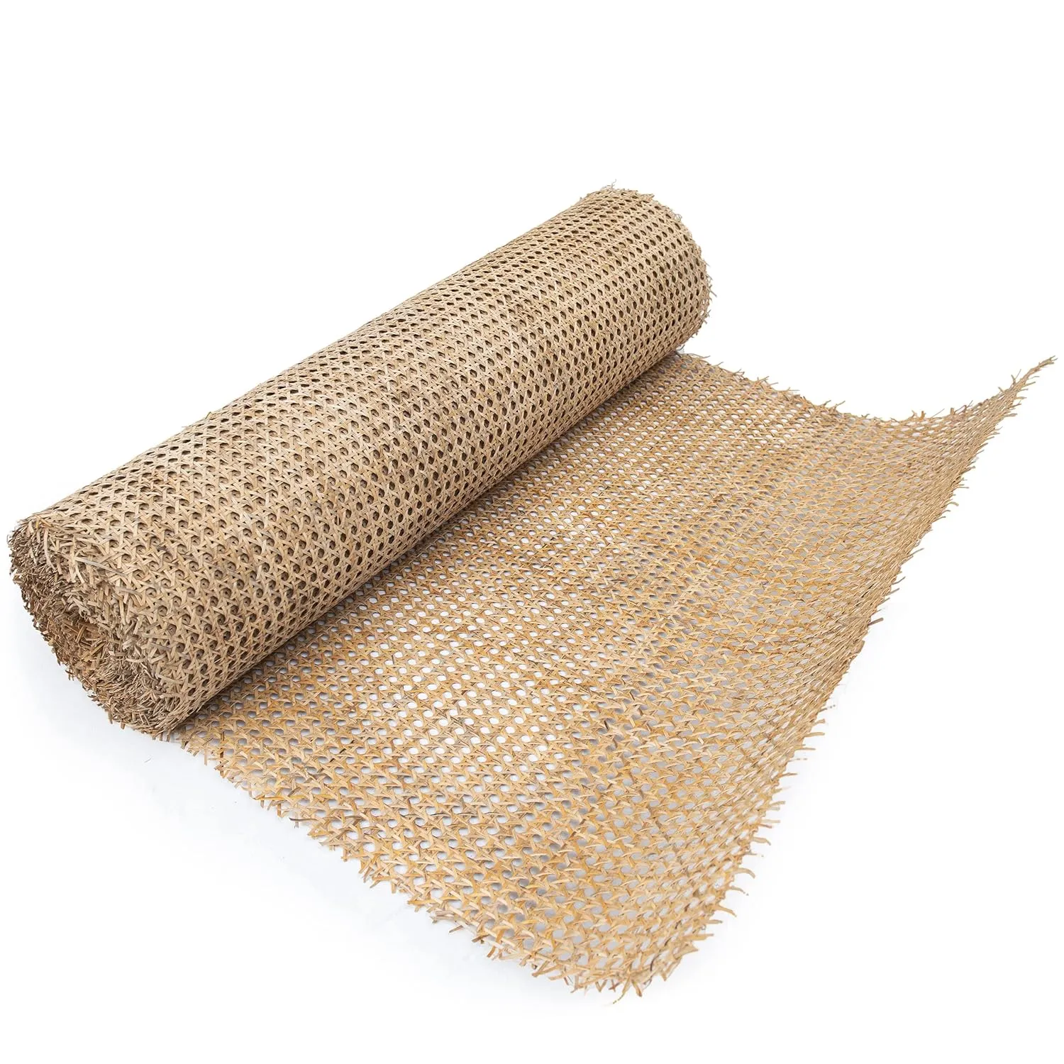 24" Width Natuaral Rattan Webbing for Caning Projects |24" W x 2 ft L | Pre - Woven Open Mesh Cane - Cane Webbing Sheet- Natural Rattan Cane Webbing roll (2 FEET)