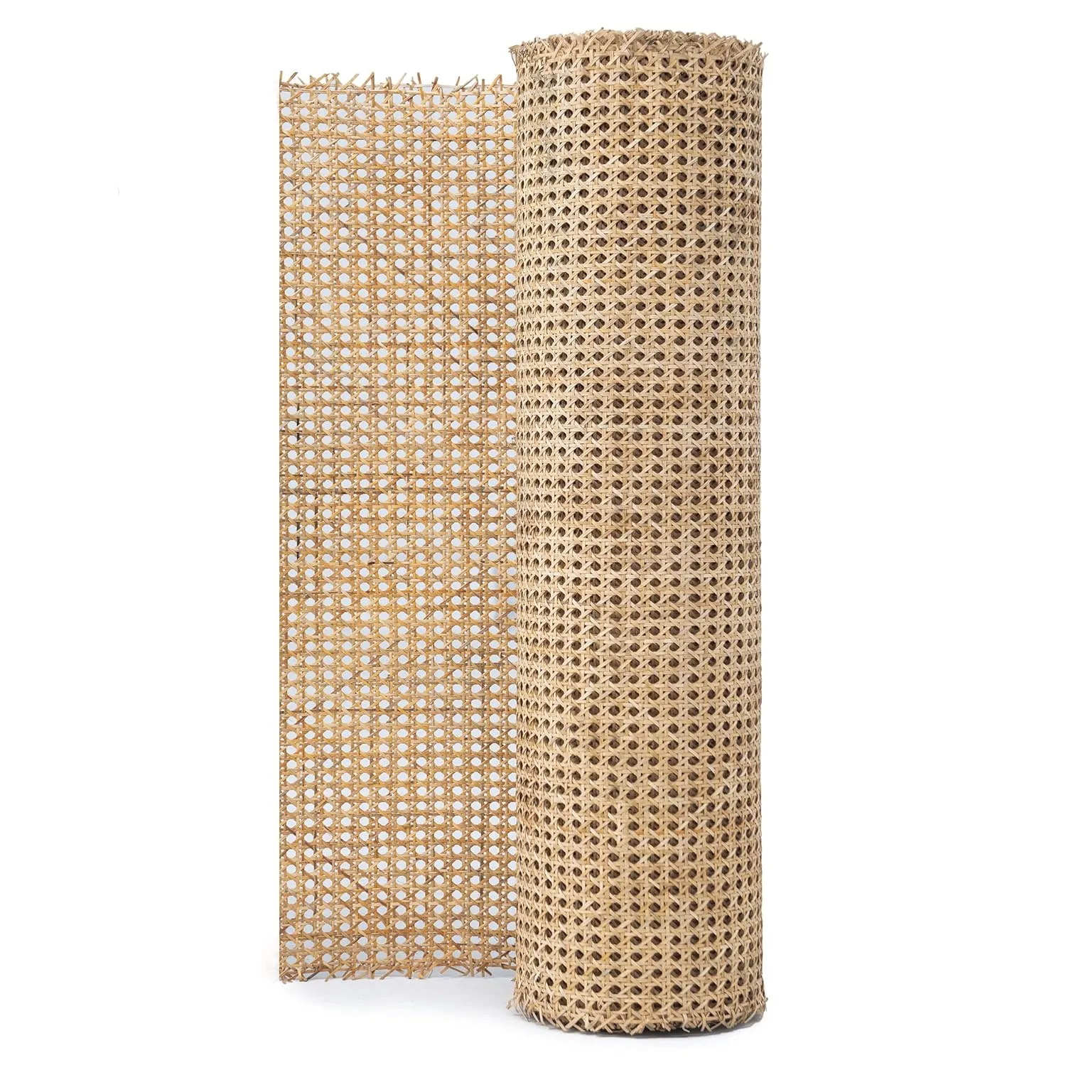 24" Width Natuaral Rattan Webbing for Caning Projects |24" W x 2 ft L | Pre - Woven Open Mesh Cane - Cane Webbing Sheet- Natural Rattan Cane Webbing roll (2 FEET)