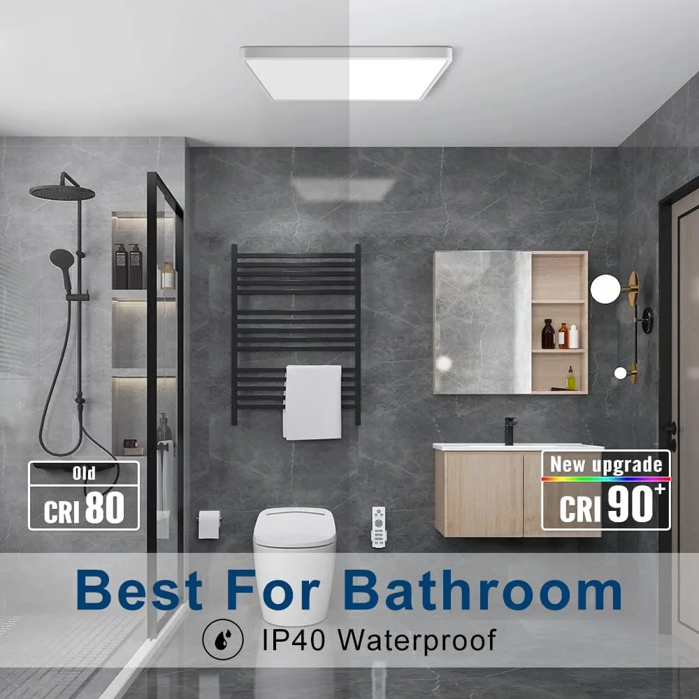 24W 12inch LED Flush Mount Ceiling Light Square Ceiling Light Super Thin 5000k Daylight White Flat Panel Modern Lighting Fixture 3200 Lumen Lights for Bathroom Kitchen Hallway Stairwell Living Room