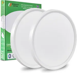 2PK 15.8 Inch LED Flush Mount Ceiling Light, 32W, 3480LM, 3000K/4000K/6000K CCT Selectable, Round Flat Panel Light Low Profile Ceiling Fitures for Hallway, Kitchen, Bedroom, Laundry Room