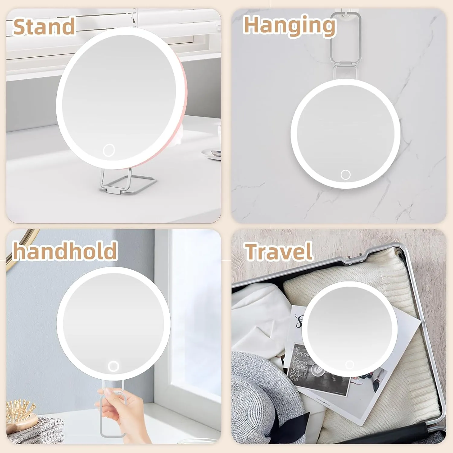30x Magnifying Mirror with Light Large 6'' Lighted 30x Magnified Mirror with Suction Cups & Table Stand, Travel Magnifying Makeup Mirror with Light High Magnification with Tweezers Scissors