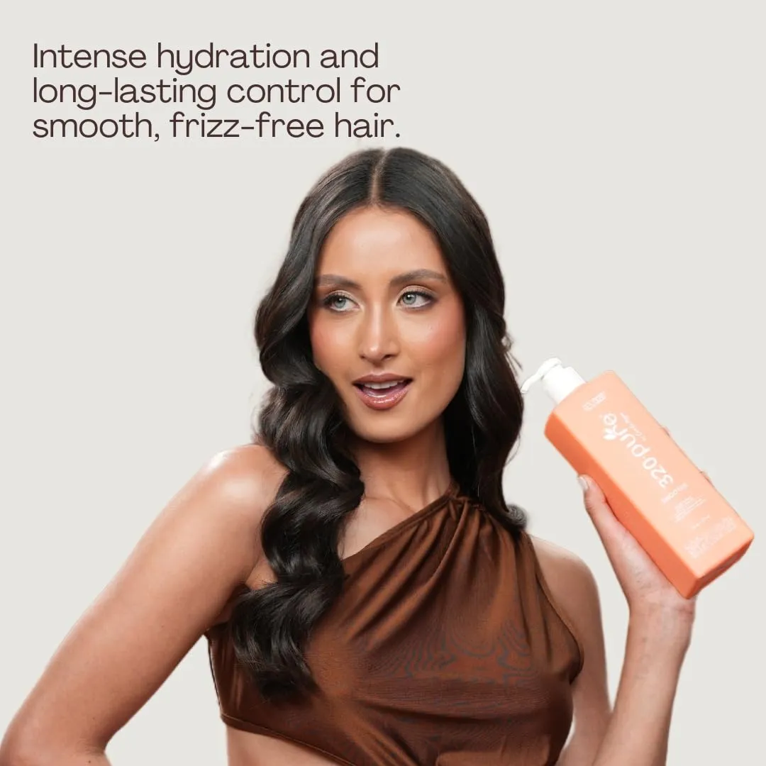 320Pure Smoothie Leave In Conditioner 8oz Pump Bottle, Sulfate Free, Color Safe & Lightweight Formula, Deep Repair Moisturizing Detangler for Frizzy, Curly, Thick, Wavy, Dry & Damaged Hair