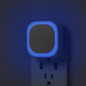 4 Pack Plug in Dimmable Night Light, Soft Night Light, Auto Dusk to Dawn Sensor, Azure LED Wall Night Light, Square Nightlight for Bathroom, Hallway, Stairs, Kitchen, Bedroom, Garage