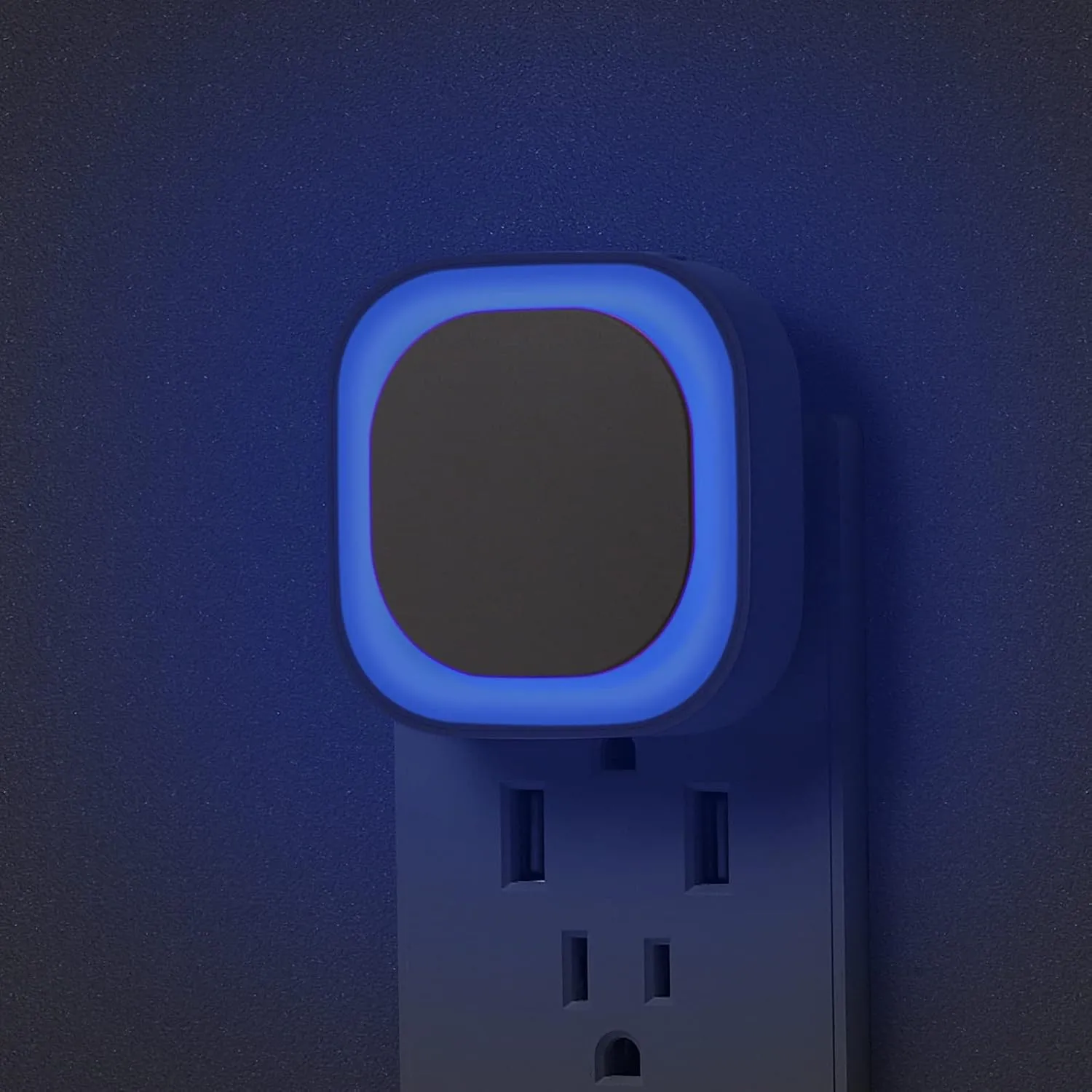 4 Pack Plug in Dimmable Night Light, Soft Night Light, Auto Dusk to Dawn Sensor, Azure LED Wall Night Light, Square Nightlight for Bathroom, Hallway, Stairs, Kitchen, Bedroom, Garage