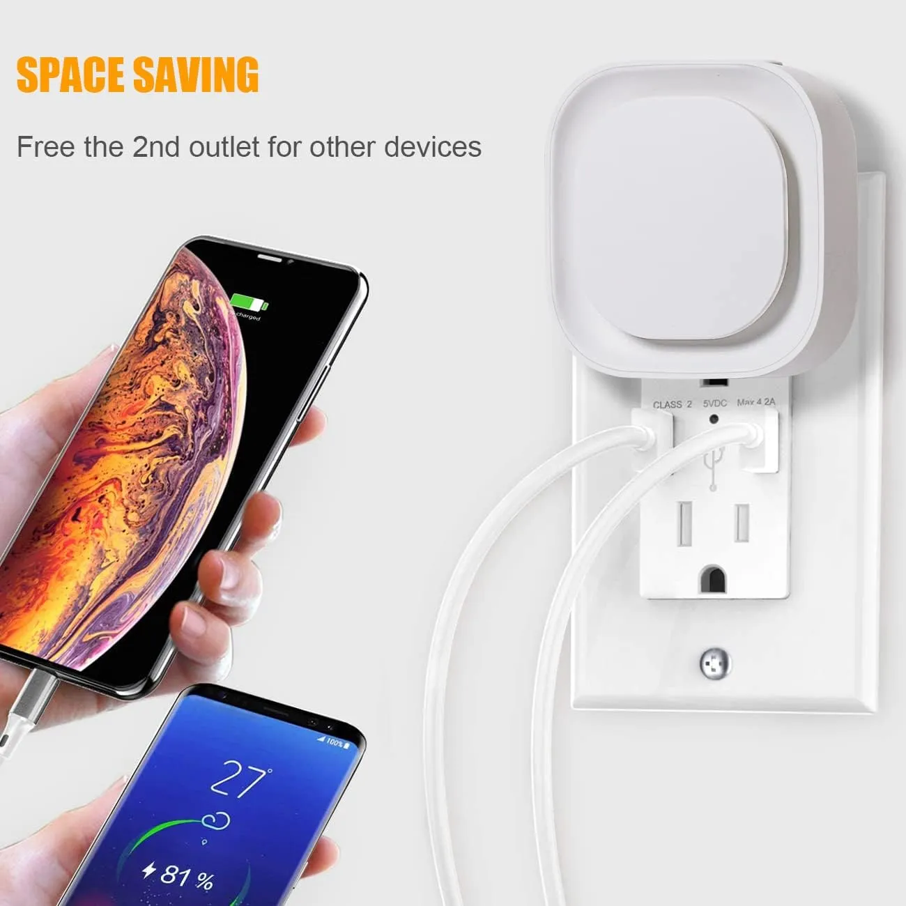 4 Pack Plug in Dimmable Night Light, Soft Night Light, Auto Dusk to Dawn Sensor, Azure LED Wall Night Light, Square Nightlight for Bathroom, Hallway, Stairs, Kitchen, Bedroom, Garage