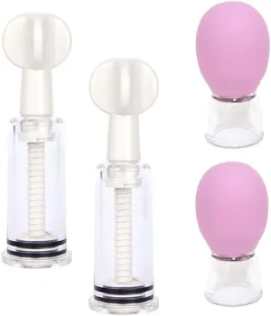 4 x Nipple Corrector, Nipple Inverted, Flat and Shy Nipples for Nipple Puller Body Massager (Pink.White)