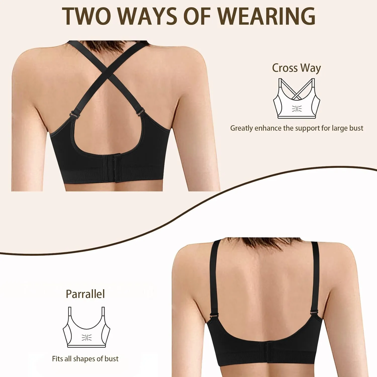 4HOW Pumping Bra Hands Free Nursing Pumping aBra All in One Wireless Padded Maternity Bralette for Large Bust