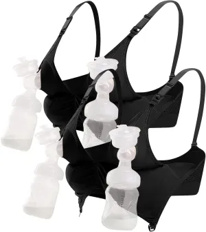 4HOW Pumping Bra Hands Free Nursing Pumping aBra All in One Wireless Padded Maternity Bralette for Large Bust