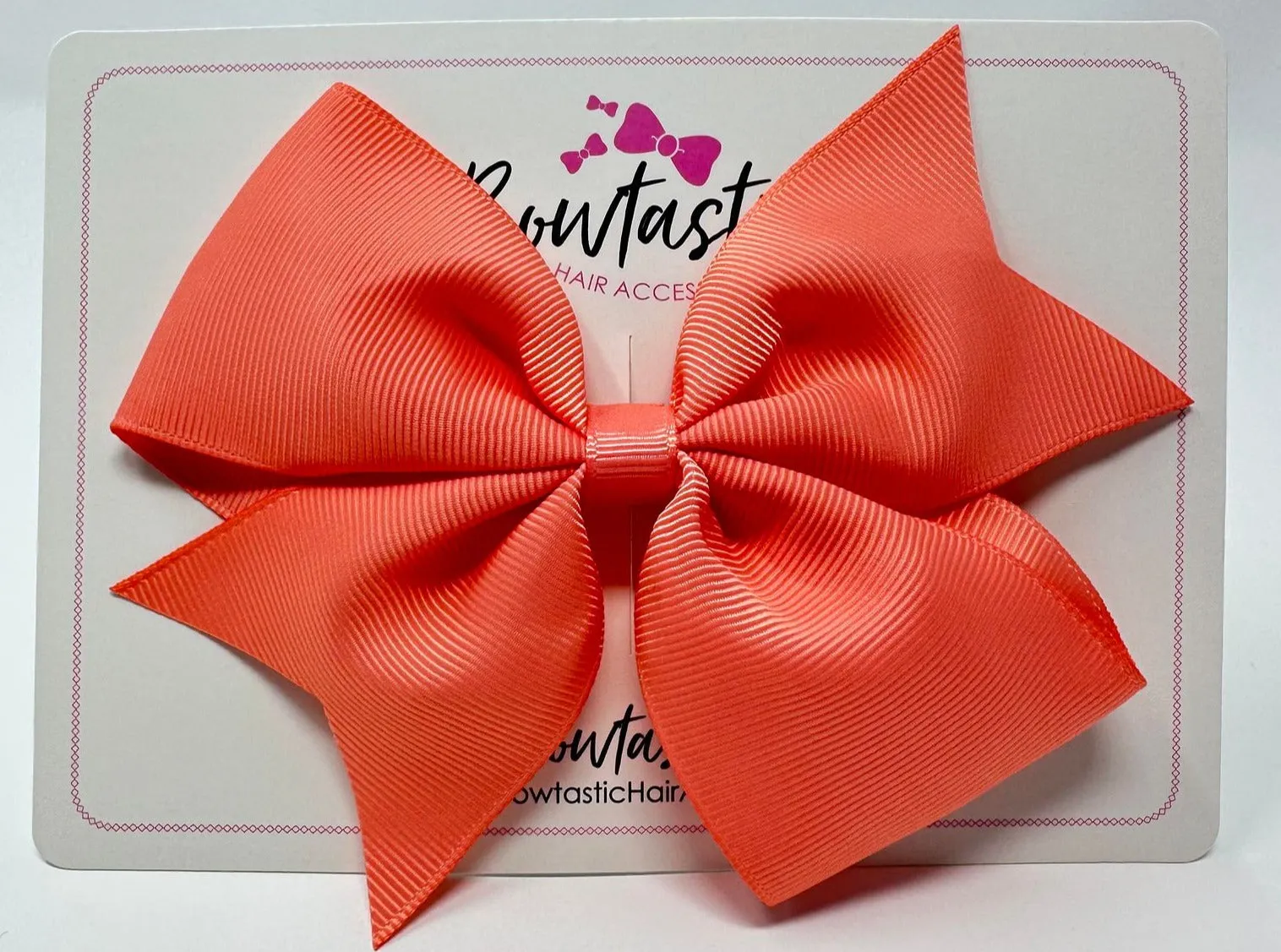 5 Inch Flat Bow - Light Coral