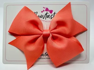 5 Inch Flat Bow - Light Coral