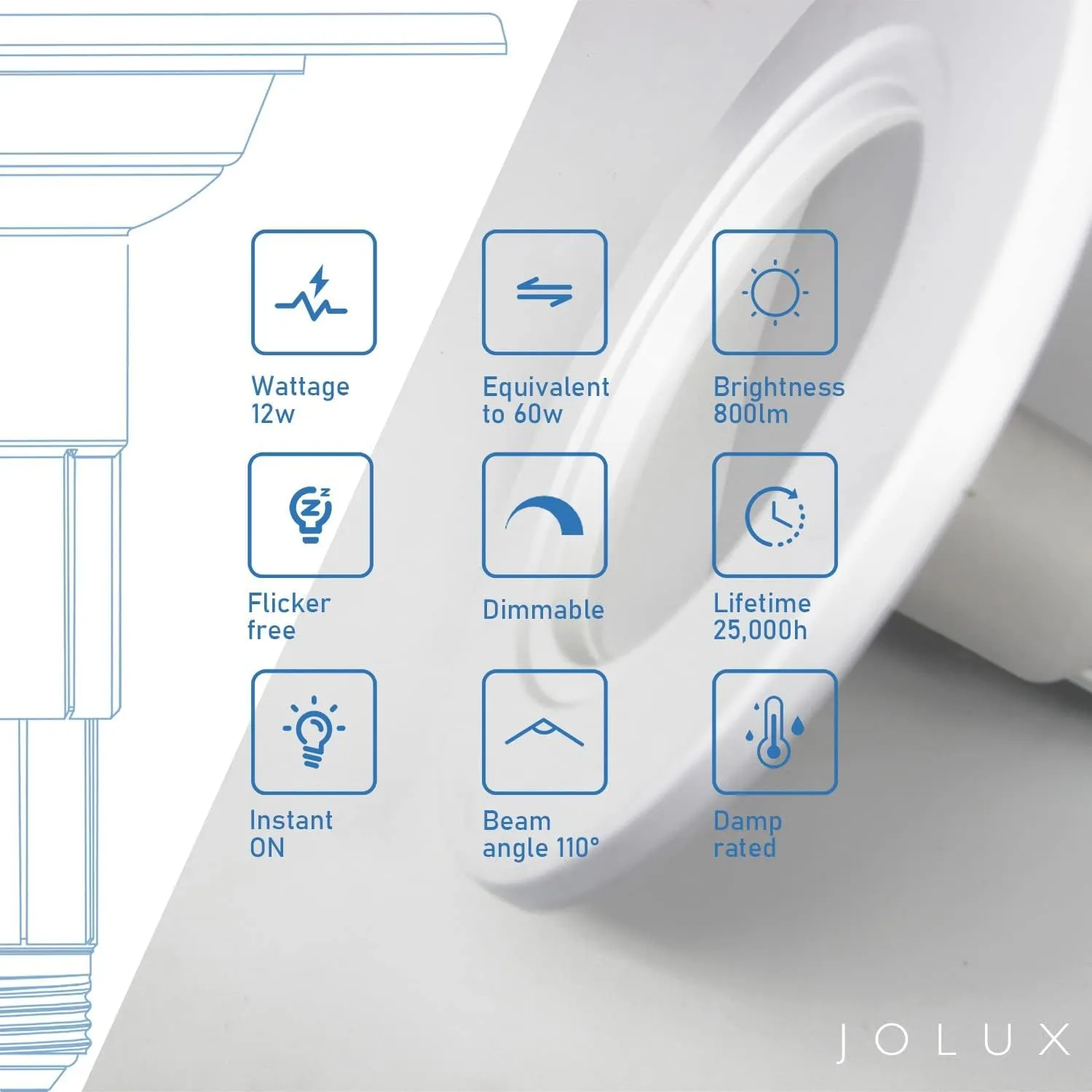5/6 Inch Adjustable Height LED Can Lights Retrofit Recessed Lighting 6 Pack,800 lumens 3000K Warm White,Dimmable, 12W=60W,ETL Damp Rated,Easy Retrofit Downlight Install,E26 Base,Flat Trim.