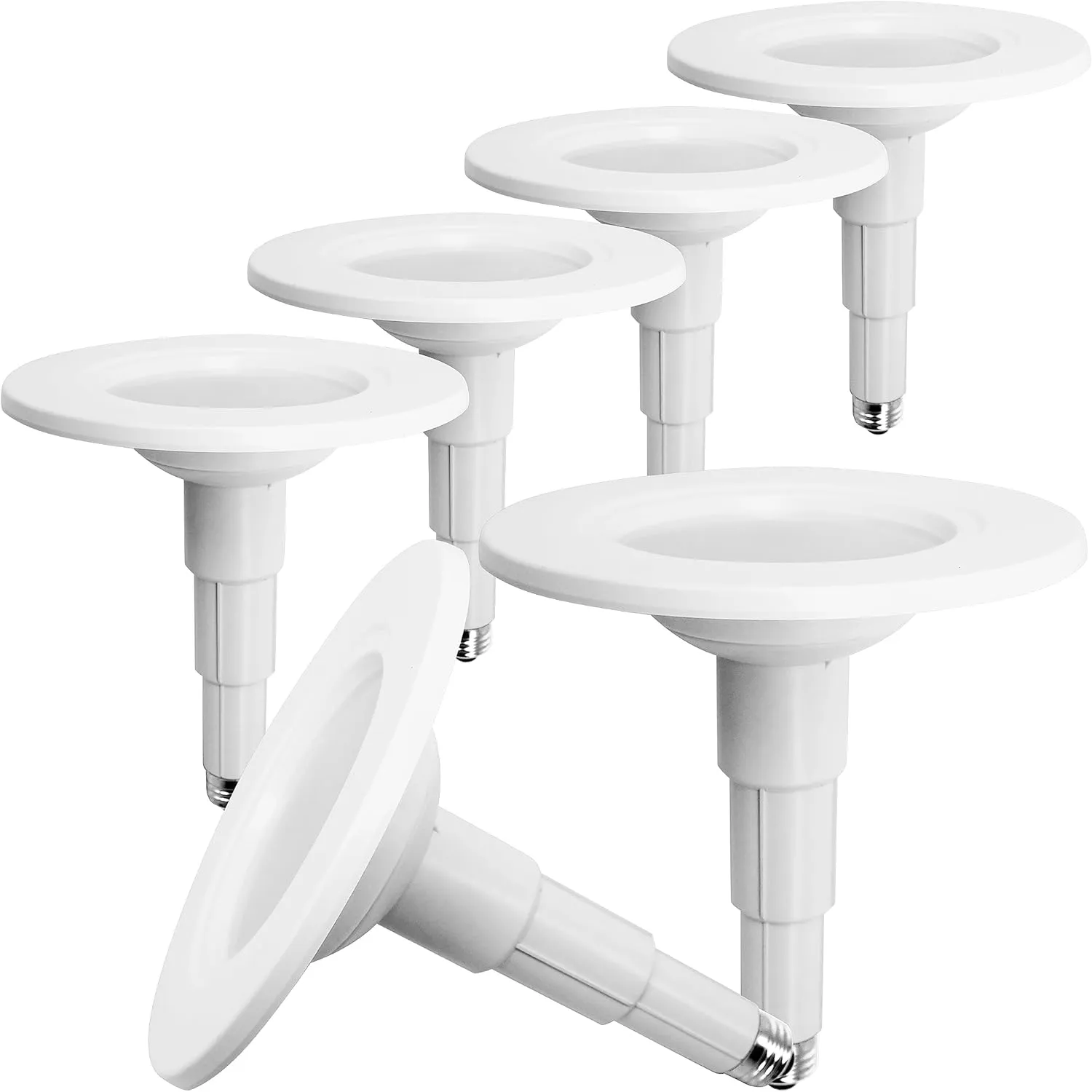 5/6 Inch Adjustable Height LED Can Lights Retrofit Recessed Lighting 6 Pack,800 lumens 3000K Warm White,Dimmable, 12W=60W,ETL Damp Rated,Easy Retrofit Downlight Install,E26 Base,Flat Trim.