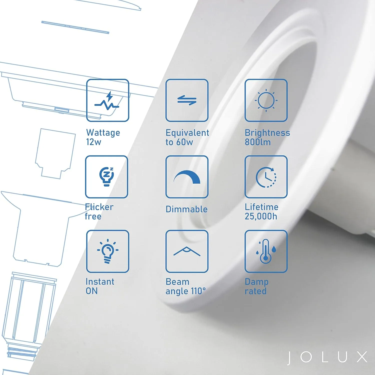 5/6 Inch LED Can Lights Adjustable Recessed Retrofit Downlight,12W=60W,2700K Soft White,800LM,Dimmable,ETL Damp Rated Replacement Recessed Lighting Install,Flat Trim,E26 Base,4-Pack