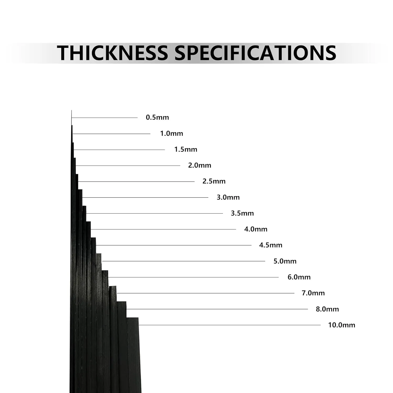 600X500X0.5MM 1.0MM 1.5MM 2.0MM 2.5MM 3.0MM 3.5MM 4.0MM 4.5MM 5.0MM 6.0MM 7.0MM 8.0MM 10.0MM Carbon Fiber Sheets 100% 3K Carbon Fiber Laminate Plate Twill Weave Panel Sheet (1, 600 * 500 * 2.0)