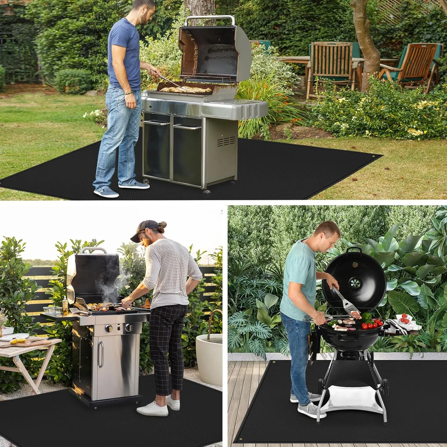 70 x 48 in Grill Mats for Outdoor Grill Compatible with Blackstone 28in & 36in Griddle, Fireproof Griddle Mats for Grilling to Protect the Deck, Griddle Accessories Compatible with Blackstone - 0.6mm