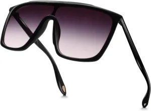 70s 80s Vintage Square Sunglasses for Men Women Shield Trendy Oversized Retro Glasses