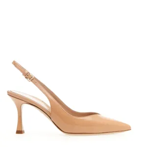 75Mm Heel Nude Patent Slingback