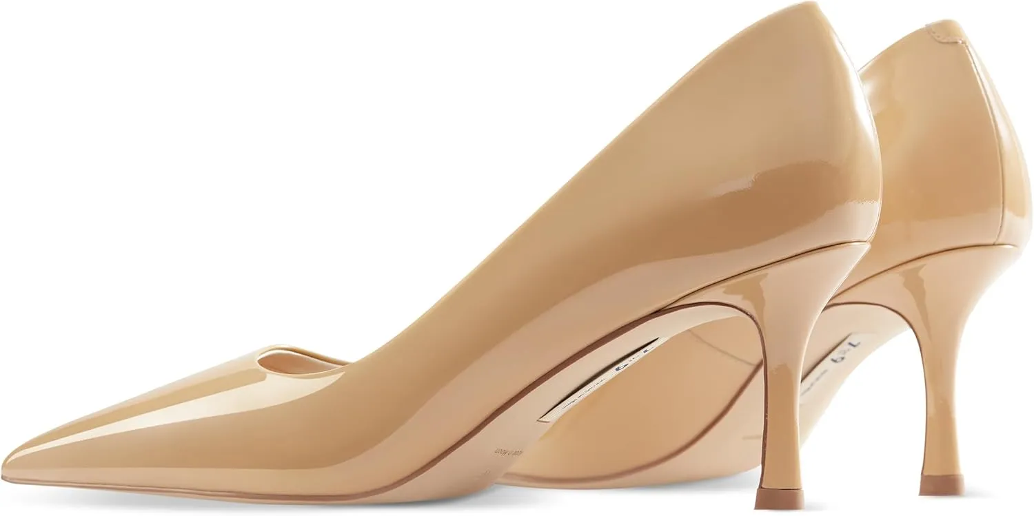 7or9 Women's Pumps Kitten Heels for Women Classic Pointed Toe Stiletto Heel Dressy Air-Touch Foam Shoes 2.75" - Red, Nude & White