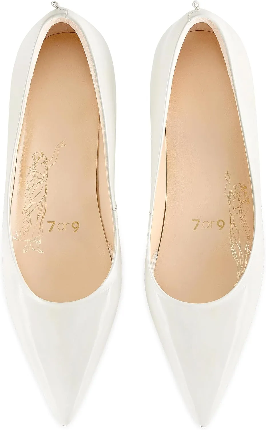7or9 Women's Pumps Kitten Heels for Women Classic Pointed Toe Stiletto Heel Dressy Air-Touch Foam Shoes 2.75" - Red, Nude & White