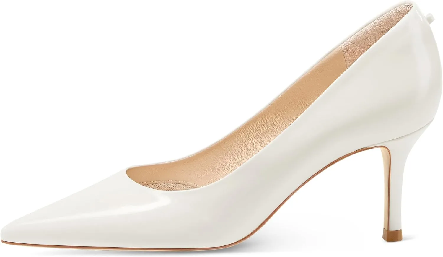 7or9 Women's Pumps Kitten Heels for Women Classic Pointed Toe Stiletto Heel Dressy Air-Touch Foam Shoes 2.75" - Red, Nude & White