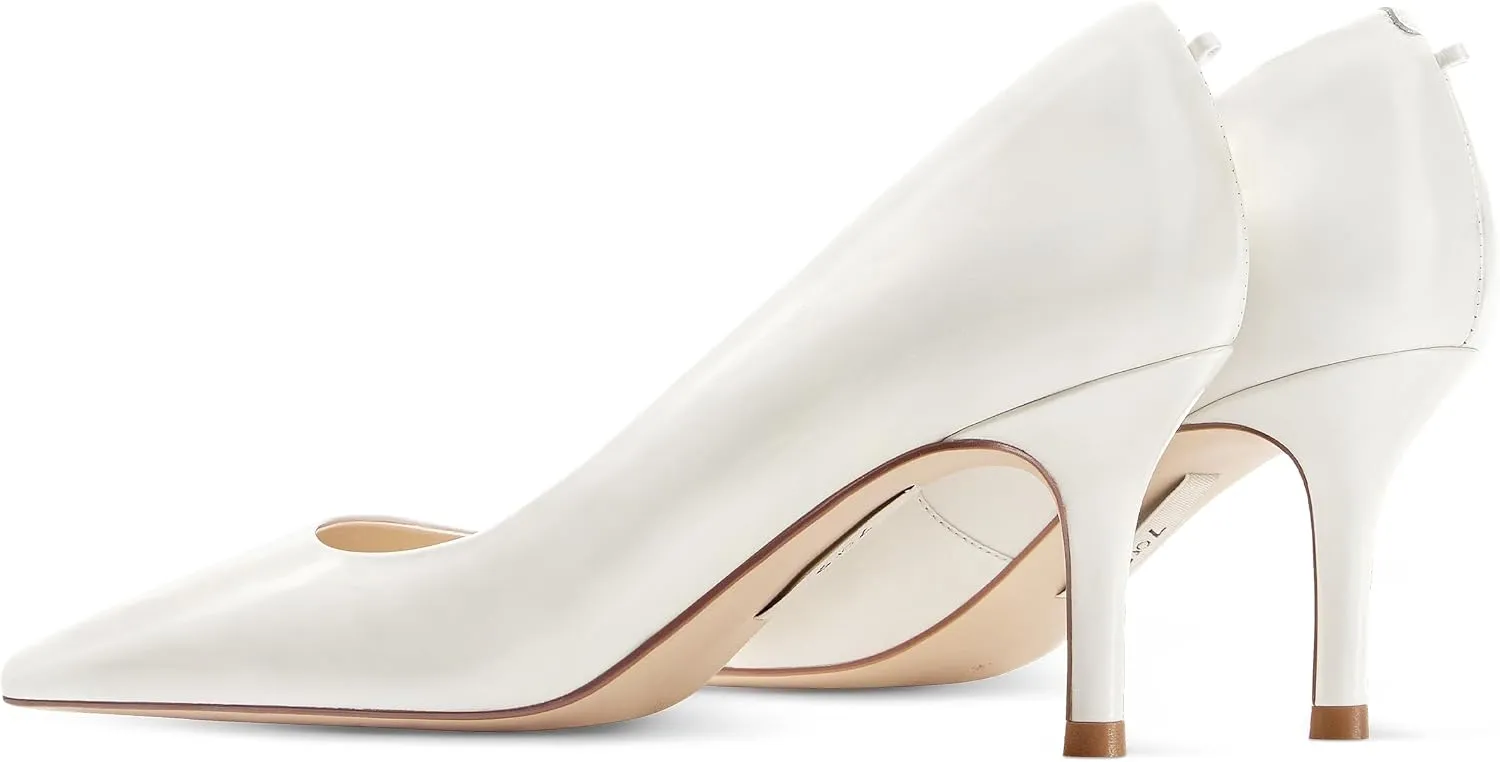 7or9 Women's Pumps Kitten Heels for Women Classic Pointed Toe Stiletto Heel Dressy Air-Touch Foam Shoes 2.75" - Red, Nude & White