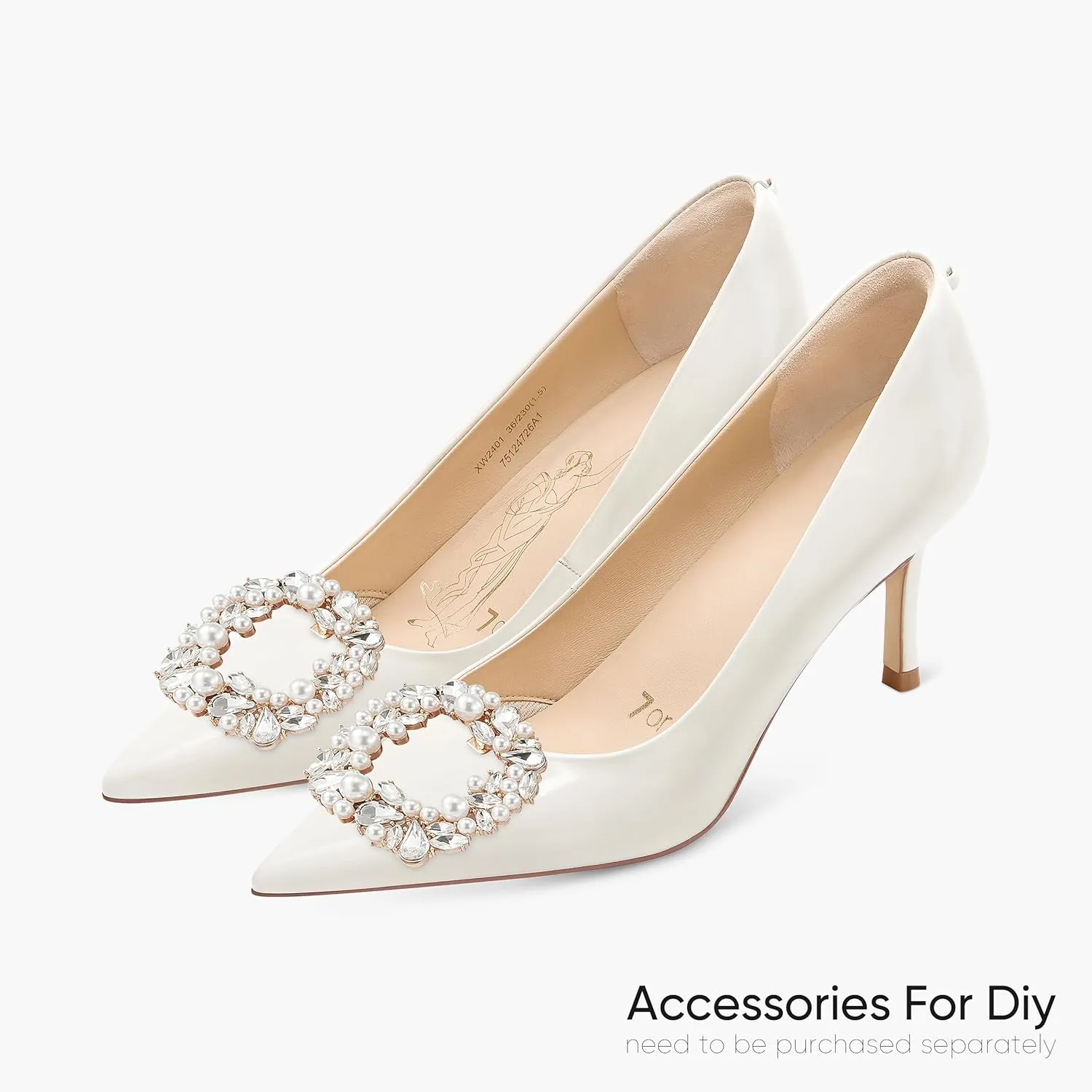7or9 Women's Pumps Kitten Heels for Women Classic Pointed Toe Stiletto Heel Dressy Air-Touch Foam Shoes 2.75" - Red, Nude & White