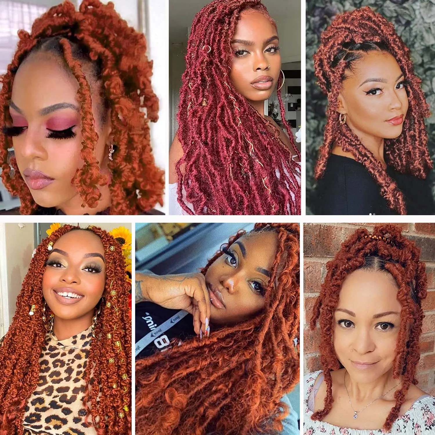 8 Packs Copper Red Pre-Separated Springy Afro Twist Hair Suitable for Damaged Soft Locs Synthetic Marley Twist Braiding for Black Women (18inch, 350#)