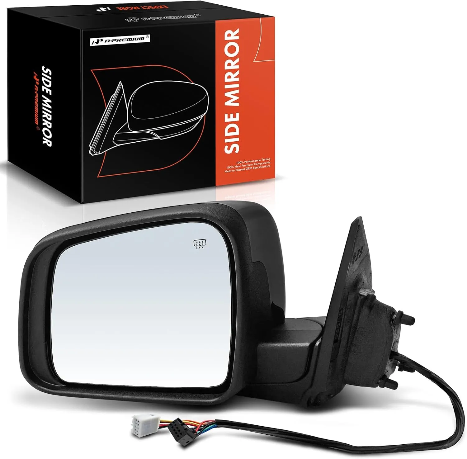 A-Premium Driver Side Power Door Mirror - Compatible with Dodge Durango 2011-2018 - Heated Manual Folding Black Outside Rear View Mirror w/Turn Signal - Replace# 5SH45AXRAF