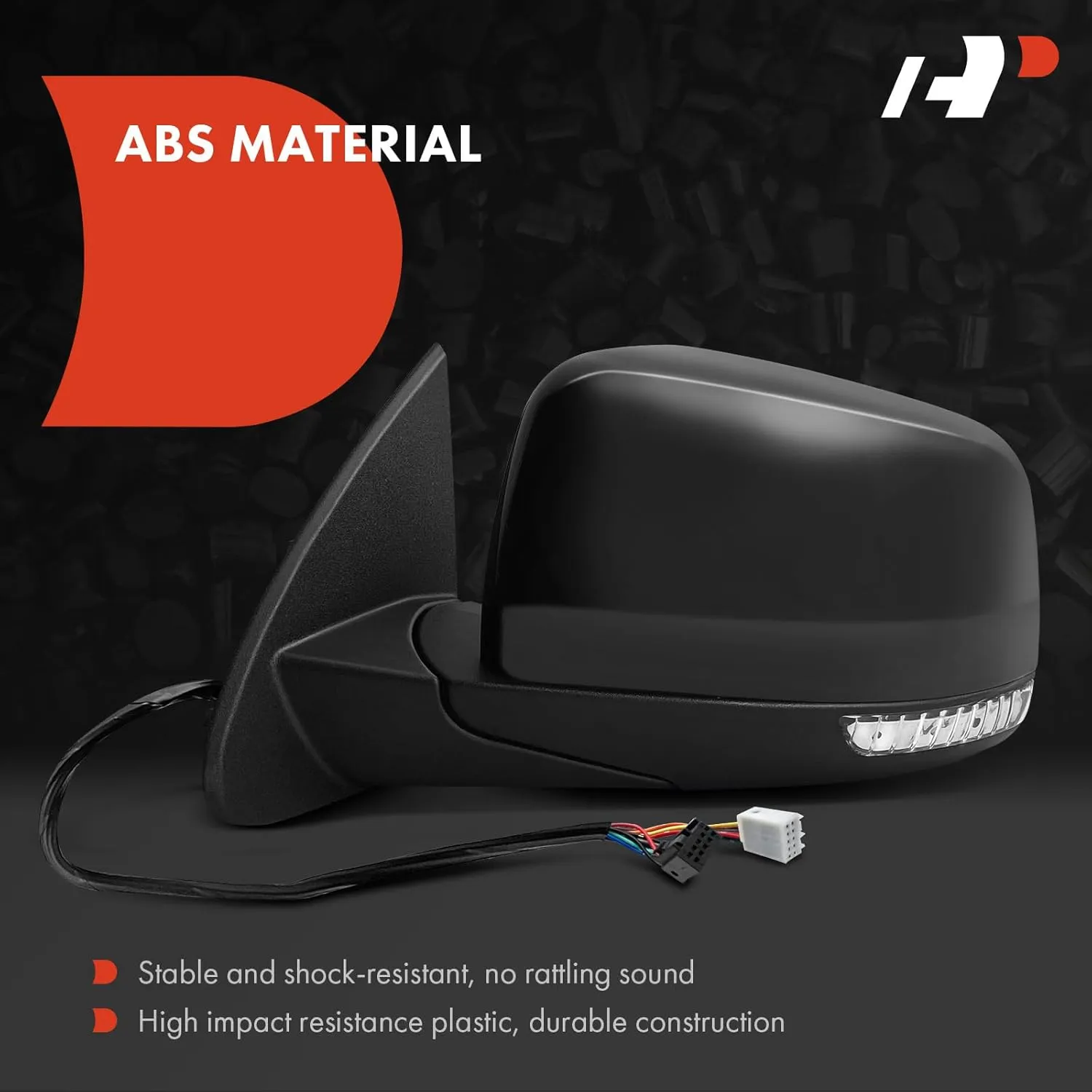 A-Premium Driver Side Power Door Mirror - Compatible with Dodge Durango 2011-2018 - Heated Manual Folding Black Outside Rear View Mirror w/Turn Signal - Replace# 5SH45AXRAF