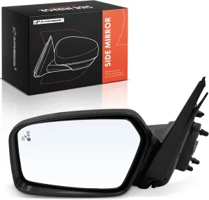A-Premium Driver Side Power Door Mirror - Compatible with Ford Fusion 2010-2012 & Mercury Milan 2010-2011 - Heated, Non-Folding, Black Outside Rear View Mirror w/Blind Spot Detection and Puddle Light