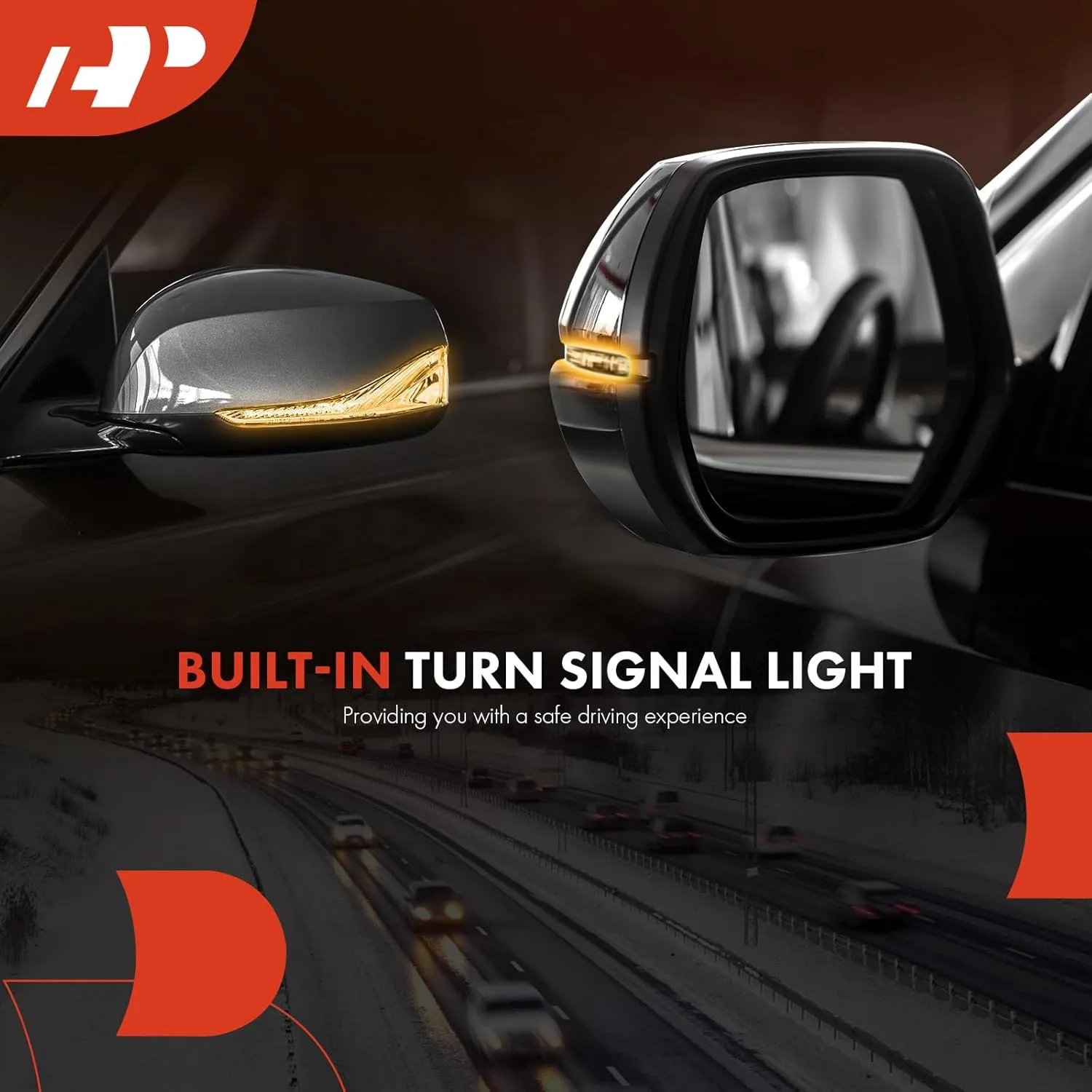 A-Premium Driver Side Power Door Mirror - Compatible with Mazda CX-5 CX5 2017-2022 - Non-Heated, Manual Folding Black, Outside Rear View Mirror w/Turn Signal and Blind Spot Detection