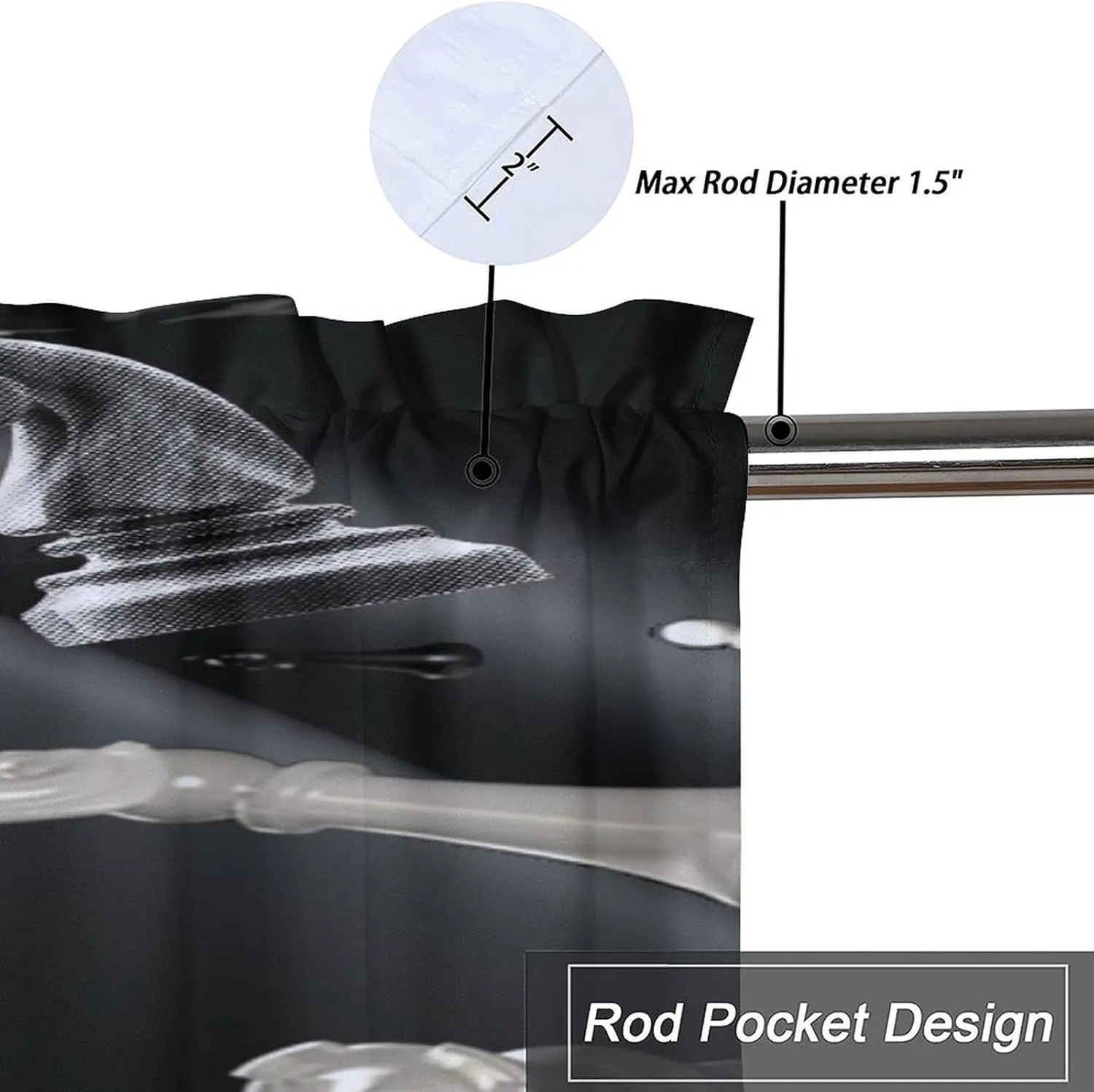 Abstract Modern Art High Heels Kitchens Valances for Window,Rustic Black White Plaid Makeup Theme High Heels Rod Pocket Curtain Valance for Bathroom Living Room Curtains,54x18inch（2Pcs）