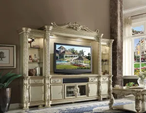 ACME Vendome Gold Patina Entertainment Center with TV Stand