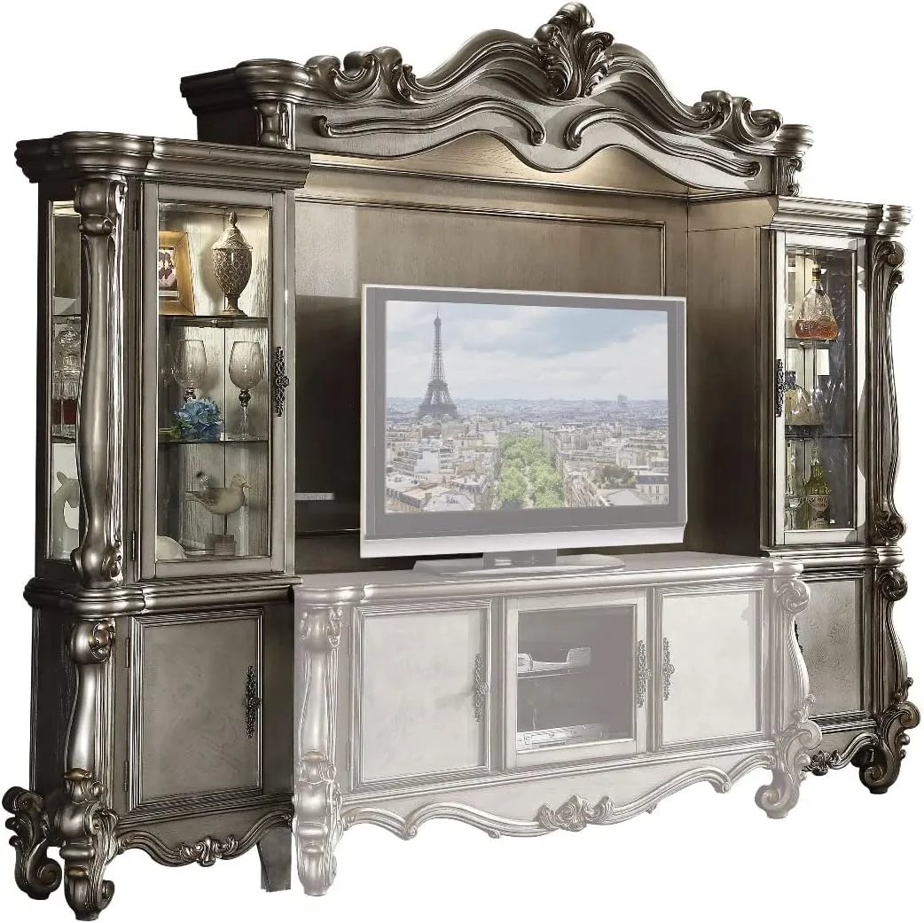 ACME Versailles Entertainment Center in Antique Platinum Finish 91820